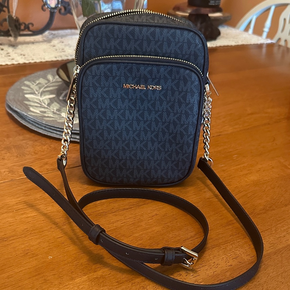 Michael Kors Black and Gold Belt Hand Bag